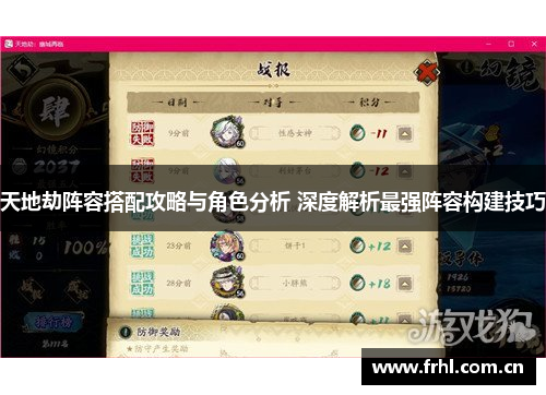 天地劫阵容搭配攻略与角色分析 深度解析最强阵容构建技巧