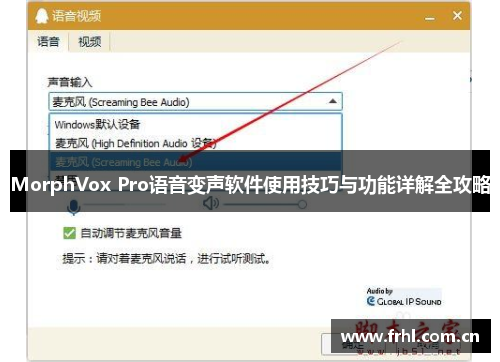 MorphVox Pro语音变声软件使用技巧与功能详解全攻略